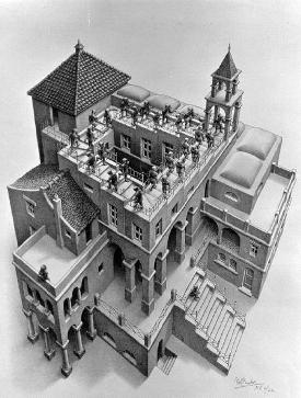 Ascending and Descending drawing by M. C. Escher
