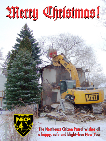 Backhoe demolishes 2632 Polk St NE