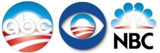 CBS NBC ABC logos rendered in the Obama logo style